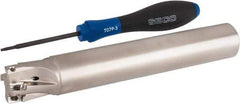 Seco - 1" Cut Diam, 0.354" Max Depth of Cut, 1" Shank Diam, 6.693" OAL, Indexable Square Shoulder End Mill - XO.X 10T3.. Inserts, Cylindrical Shank, 90° Lead Angle, Through Coolant, Series Turbo 10 - Americas Industrial Supply