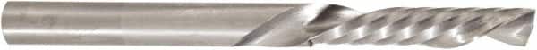 Amana Tool - 1/4" Cutting Diam x 1-1/4" Length of Cut, 1 Flute, Downcut Spiral Router Bit - Uncoated, Right Hand Cut, Solid Carbide, 3" OAL x 1/4" Shank Diam, 30° Helix Angle - Americas Industrial Supply