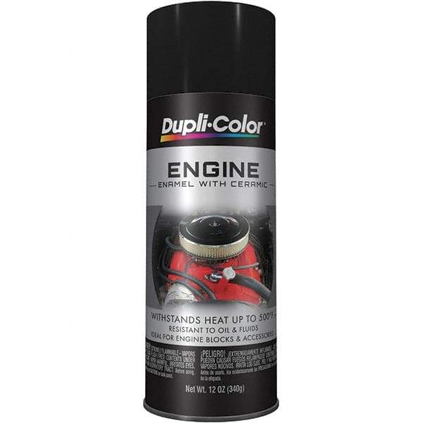 Krylon - 12 oz Black Automotive Heat Resistant Paint - Semi-Gloss Finish, Comes in Aerosol Can - Americas Industrial Supply