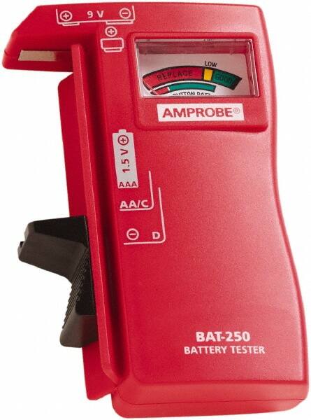 Amprobe - 0.9 VAC to 9 VAC, Battery Tester - Analog Display - Americas Industrial Supply