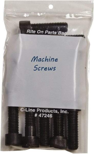 C-LINE - 4-3/4" Long x 9" Wide x 8-7/8" High, 0.002 mil Thick, Self Seal Antistatic Poly Bag - Clear & White - Americas Industrial Supply