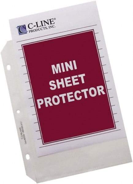 C-LINE - 50 Piece Clear Sheet Protectors-Envelopes - 8.719" High x 6-3/8" Wide - Americas Industrial Supply