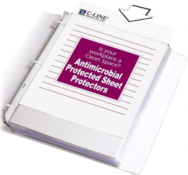 C-LINE - 100 Piece Clear Sheet Protectors-Ring Binder - 11.188" High x 9.172" Wide - Americas Industrial Supply