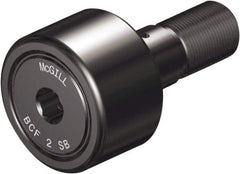 McGill - 2-1/2" Roller Diam x 1-1/4" Width, 1" Stud Diam x 2-1/4" Length, Sealed Self Lubricating Stud Cam Follower with Nonmetallic Bushing and Hex - Steel, 1-1/4" Thread Length, 1-14 Thread, 3.78" OAL - Americas Industrial Supply