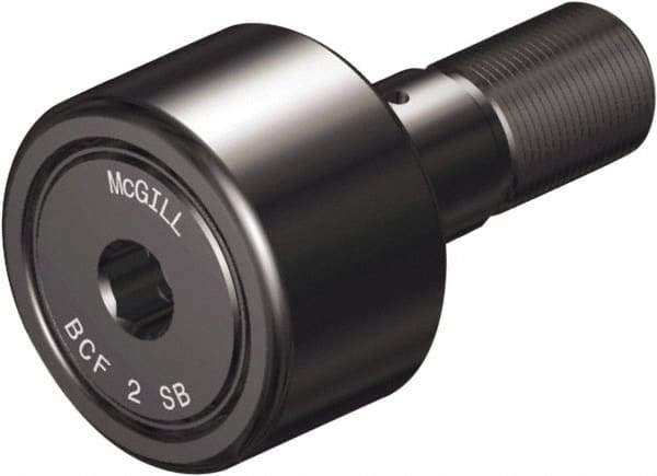 McGill - 1-5/8" Roller Diam x 7/8" Width, 5/8" Stud Diam x 1-1/2" Length, Sealed Self Lubricating Stud Cam Follower with Nonmetallic Bushing and Hex - Steel, 3/4" Thread Length, 5/8-18 Thread, 2.41" OAL - Americas Industrial Supply