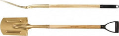 Ampco - 11" High Round Aluminum Bronze Spade - 26-1/2" Long Wood D-Grip Handle - Americas Industrial Supply