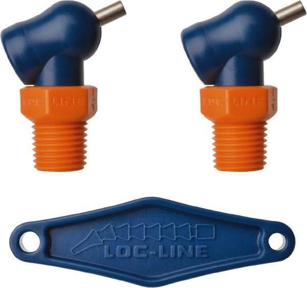 Loc-Line - 1/4" Hose Inside Diam x 1/16" Nozzle Diam, High-Pressure Coolant Hose Nozzle - NPT, for Use with Loc-Line Modular Hose System, 2 Pieces - Americas Industrial Supply