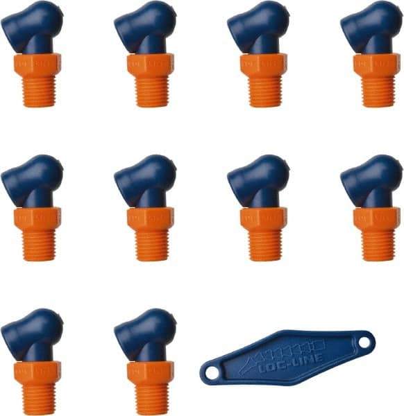 Loc-Line - 1/4" Hose Inside Diam x 5/32" Nozzle Diam, High-Pressure Coolant Hose Nozzle - NPT, for Use with Loc-Line Modular Hose System, 10 Pieces - Americas Industrial Supply