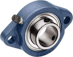 Tritan - 5/8" ID, 3.19" OAL x 1" OAH 2-Bolt Flange - 1,034 Lb Static Cap, 2,158 Lb Dyn Cap, 2-1/2" Btw Mnt Hole Ctrs, 0.37" Base-to-Ctr Ht, Cast Iron/Steel - Americas Industrial Supply