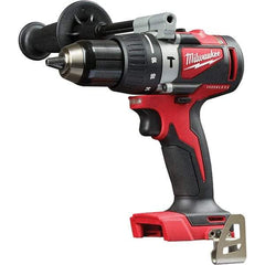 Milwaukee Tool - 18 Volt 1/2" Metal Ratcheting Chuck Cordless Hammer Drill - 0 to 28,800 BPM, 0 to 1,800 RPM, Reversible - Americas Industrial Supply