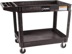 Sunex Tools - 500 Lb Capacity, 26" Wide x 46" Long x 33-1/2" High Standard Utility Cart - 2 Shelf, Plastic, Hard Rubber Casters - Americas Industrial Supply