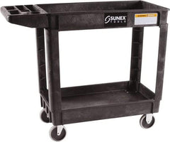 Sunex Tools - 500 Lb Capacity, 18" Wide x 41" Long x 33-1/2" High Standard Utility Cart - 2 Shelf, Plastic, Hard Rubber Casters - Americas Industrial Supply