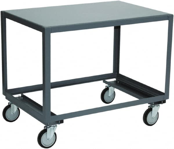 Jamco - Open Angle Frame Bottom Mobile Table - Steel, Gray, 48" Long x 24" Deep x 30" High - Americas Industrial Supply