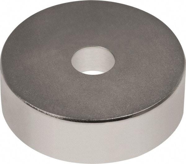 Mag-Mate - 3/4" Long x 3/4" Diam x 1/8" High, 1 Mounting Hole, 12 Poles, Ring Neodymium Rare Earth Holding Magnet - 8.2 Lb Average & 16.3 Lb Max Pull Force, 1/8 Mounting Hole, Through Hole Style, 180°F Max Operating Temp - Americas Industrial Supply