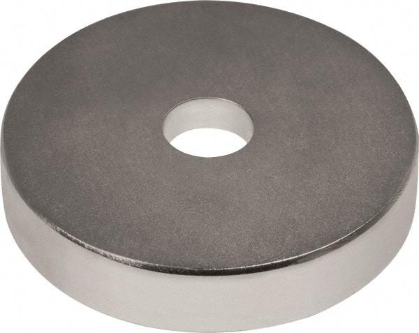 Mag-Mate - 1" Long x 1" Diam x 1/8" High, 1 Mounting Hole, 20 Poles, Ring Neodymium Rare Earth Holding Magnet - 16.6 Lb Average & 33.2 Lb Max Pull Force, 0.19 Mounting Hole, Through Hole Style, 180°F Max Operating Temp - Americas Industrial Supply