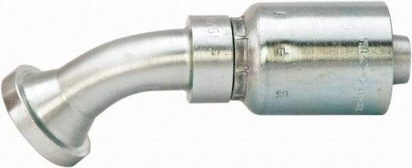 Parker - 1-1/2 Thread Steel Hydraulic Hose SAE Code 61 Flange Head & 45° Elbow Medium Drop - 5,000 psi, -24 Hose Size, 1 1/2" Hose Diam, Series 77 - Americas Industrial Supply