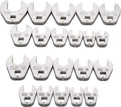 Proto - 20 Piece 3/8" Drive Open End Crowfoot Wrench Set - 3/8 to 1", with N/A - Americas Industrial Supply