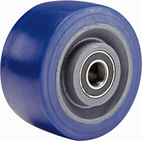 Hamilton - 6 Inch Diameter x 3 Inch Wide, Polyurethane Mold on to Cast Iron Center Caster Wheel - 2,450 Lb. Capacity, 3-1/4 Inch Hub Length, 3/4 Inch Axle Diameter, Sealed Precision Ball Bearing - Americas Industrial Supply