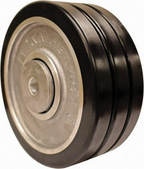 Triple Wheel Caster Wheel: Polyurethane on Aluminum, 8″ Dia, 3″ Wide 4,960 lb Capacity, Precision Sealed Ball Bearing, Non-Marking