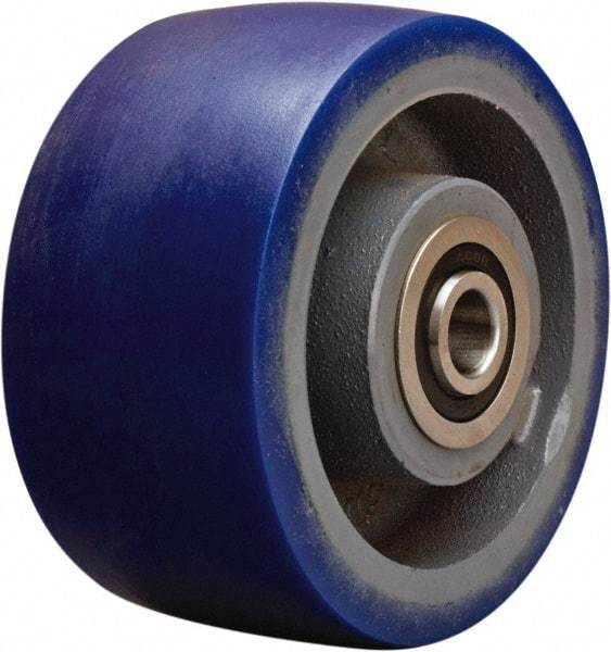 Hamilton - 6 Inch Diameter x 3 Inch Wide, Polyurethane Mold on to Cast Iron Center Caster Wheel - 1,800 Lb. Capacity, 3-1/4 Inch Hub Length, 3/4 Inch Axle Diameter, Sealed Precision Ball Bearing - Americas Industrial Supply