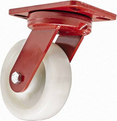 Hamilton - 6" Diam x 2" Wide x 7-3/4" OAH Top Plate Mount Swivel Caster with Brake - Plastic, 1,000 Lb Capacity, Sealed Precision Ball Bearing, 4-1/2 x 6-1/2" Plate - Americas Industrial Supply