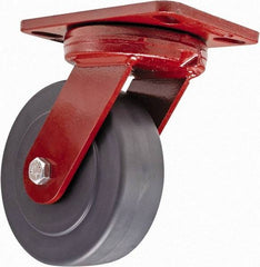 Hamilton - 6" Diam x 2" Wide x 7-3/4" OAH Top Plate Mount Swivel Caster - Plastic, 2,000 Lb Capacity, Sealed Precision Ball Bearing, 4-1/2 x 6-1/2" Plate - Americas Industrial Supply