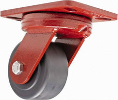 Hamilton - 4" Diam x 2" Wide x 5-5/8" OAH Top Plate Mount Swivel Caster - Plastic, 2,000 Lb Capacity, Sealed Precision Ball Bearing, 4-1/2 x 6-1/2" Plate - Americas Industrial Supply