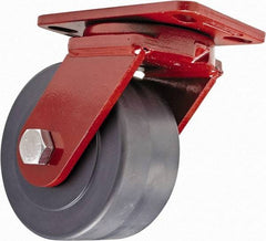 Hamilton - 6" Diam x 3" Wide x 7-1/2" OAH Top Plate Mount Swivel Caster - Plastic, 3,200 Lb Capacity, Sealed Precision Ball Bearing, 4-1/2 x 6-1/2" Plate - Americas Industrial Supply