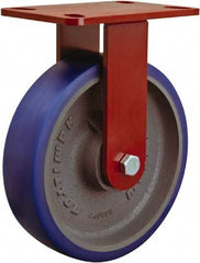 Hamilton - 8" Diam x 2" Wide x 9-1/2" OAH Top Plate Mount Rigid Caster - Polyurethane, 1,200 Lb Capacity, Sealed Precision Ball Bearing, 4 x 4-1/2" Plate - Americas Industrial Supply