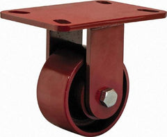 Hamilton - 4" Diam x 2" Wide x 5-5/8" OAH Top Plate Mount Rigid Caster - Steel, 1,400 Lb Capacity, Sealed Precision Ball Bearing, 4 x 4-1/2" Plate - Americas Industrial Supply