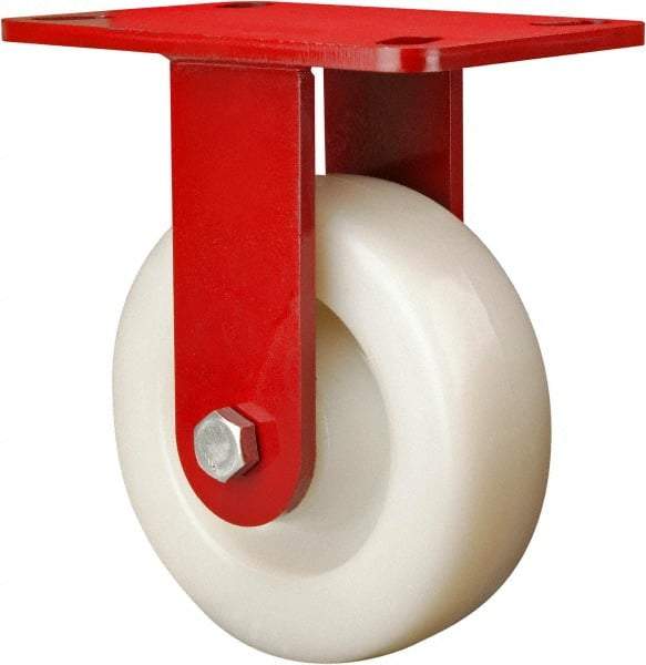 Hamilton - 6" Diam x 2" Wide x 7-1/2" OAH Top Plate Mount Rigid Caster - Plastic, 1,000 Lb Capacity, Sealed Precision Ball Bearing, 4 x 4-1/2" Plate - Americas Industrial Supply