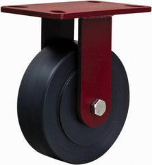 Hamilton - 6" Diam x 2" Wide x 7-1/2" OAH Top Plate Mount Rigid Caster - Plastic, 2,300 Lb Capacity, Sealed Precision Ball Bearing, 4 x 4-1/2" Plate - Americas Industrial Supply