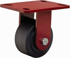 Hamilton - 4" Diam x 2" Wide x 5-5/8" OAH Top Plate Mount Rigid Caster - Plastic, 1,000 Lb Capacity, Sealed Precision Ball Bearing, 4 x 4-1/2" Plate - Americas Industrial Supply