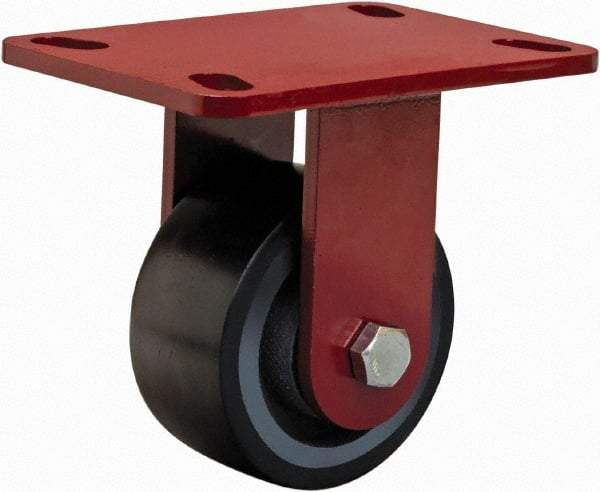 Hamilton - 4" Diam x 2" Wide x 5-5/8" OAH Top Plate Mount Rigid Caster - Polyurethane, 975 Lb Capacity, Sealed Precision Ball Bearing, 4 x 4-1/2" Plate - Americas Industrial Supply