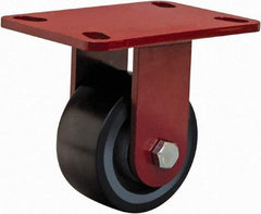 Hamilton - 4" Diam x 2" Wide x 5-5/8" OAH Top Plate Mount Rigid Caster - Polyurethane, 975 Lb Capacity, Sealed Precision Ball Bearing, 4 x 4-1/2" Plate - Americas Industrial Supply