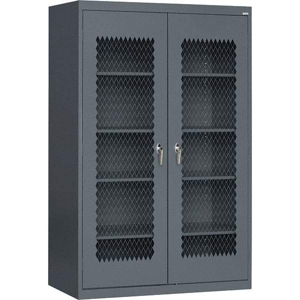 Sandusky Lee - 5 Shelf Visible Storage Cabinet - Steel, 36" Wide x 24" Deep x 72" High, Charcoal - Americas Industrial Supply