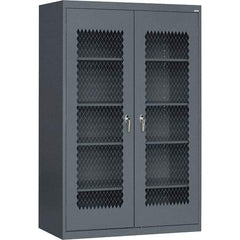 Sandusky Lee - 5 Shelf Visible Storage Cabinet - Steel, 36" Wide x 24" Deep x 72" High, Charcoal - Americas Industrial Supply