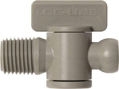 Loc-Line - 10 Piece, 1/4" ID Coolant Hose Male NPT Valve - Male to Female Connection, Acetal Copolymer Body, NPT, Use with Loc-Line Modular Hose Systems - Americas Industrial Supply