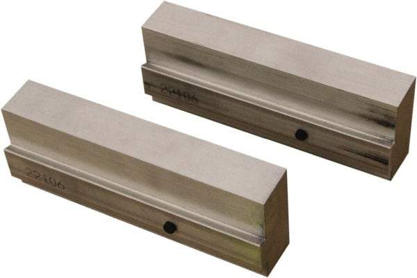 CarveSmart - 1" Wide x 2-1/4" High x 1" Thick, Flat/No Step Vise Jaw - Soft, Aluminum, Fixed Jaw, Compatible with 6" Vises - Americas Industrial Supply