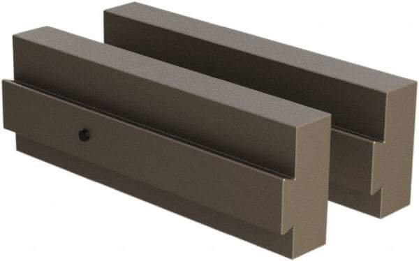 CarveSmart - 3/4" Wide x 2" High x 3/4" Thick, Flat/No Step Vise Jaw - Soft, Steel, Fixed Jaw, Compatible with 6" Vises - Americas Industrial Supply