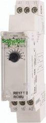 Schneider Electric - 100 hr Delay, Multiple Range SPDT Time Delay Relay - 8 Contact Amp, 24 VDC & 24 to 240 VAC, Selector Switch - Americas Industrial Supply