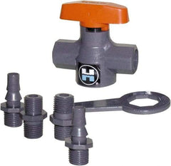 Hayward - 1/4" Pipe, 150 psi WOG Rating, PVC Stop Valve - T-Handle, FNPT x FNPT End Connections - Americas Industrial Supply