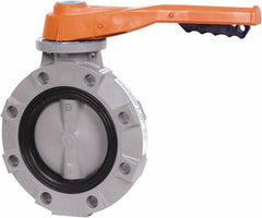 Hayward - 4" Pipe, Wafer Butterfly Valve - Lever Handle, ASTM D1784 Cell Class 23447 CPVC Body, FPM Seat, 150 WOG, CPVC Disc, Stainless Steel Stem - Americas Industrial Supply