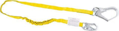 Miller - 6' Long, 310 Lb Capacity, 1 Leg Locking Snap Hook Harness Shock Absorbing Lanyard - 1-1/2" Diam, Polyester Webbing, Locking Rebar Hook Anchorage Connection - Americas Industrial Supply