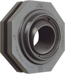 Hayward - 1" PVC Plastic Pipe Self-Aligning Bulkhead Fitting - Schedule 80, Thread x Thread End Connections - Americas Industrial Supply