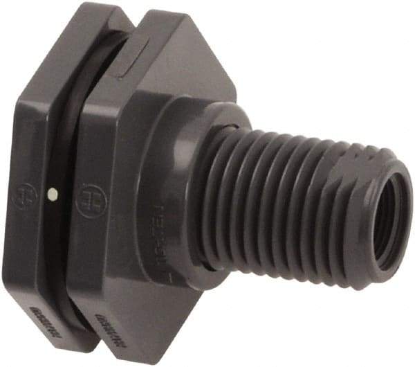 Hayward - 6" PVC Plastic Pipe Bulkhead Tank Adapter - Schedule 80, Thread x Thread End Connections - Americas Industrial Supply