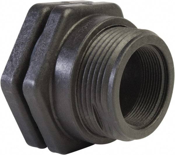 Hayward - 1-1/2" Polypropylene Plastic Pipe Bulkhead Tank Adapter - Schedule 80, Thread x Thread End Connections - Americas Industrial Supply