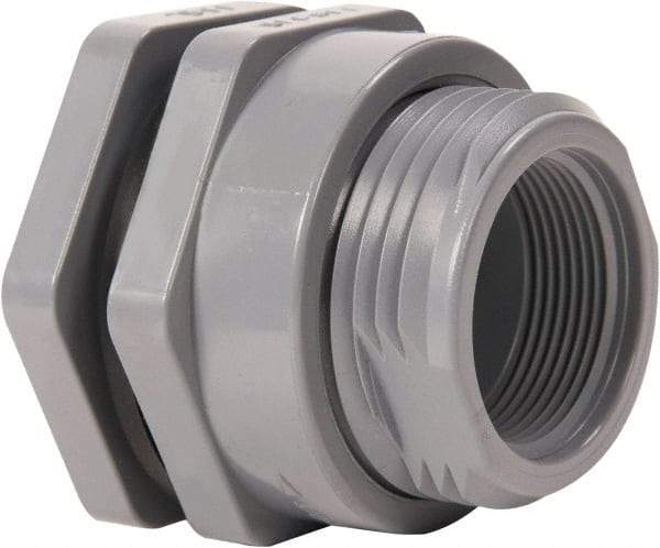 Hayward - 1" CPVC Plastic Pipe Bulkhead Tank Adapter - Schedule 80, Socket x Thread End Connections - Americas Industrial Supply