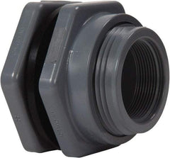 Hayward - 2" PVC Plastic Pipe Bulkhead Tank Adapter - Schedule 80, Thread x Thread End Connections - Americas Industrial Supply