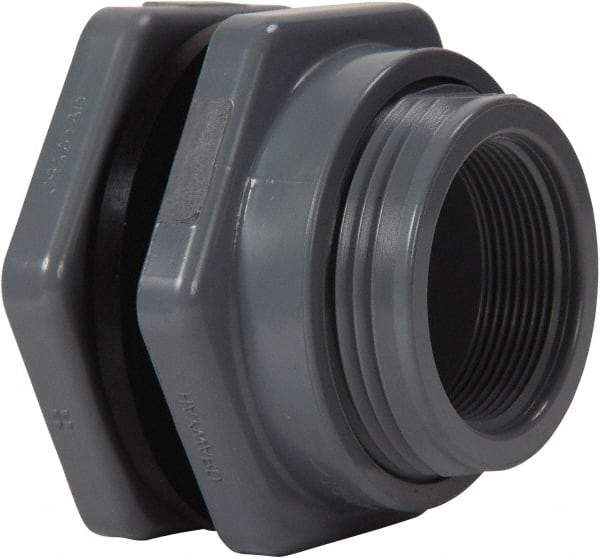 Hayward - 2" PVC Plastic Pipe Bulkhead Tank Adapter - Schedule 80, Socket x Thread End Connections - Americas Industrial Supply